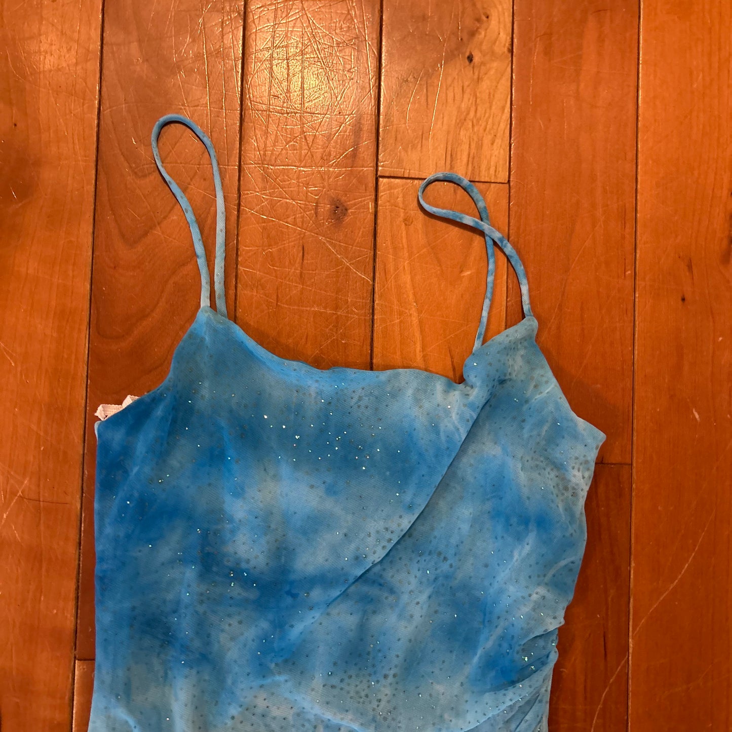 90's My Michelle Blue Dress - Tagged Small - 12" x 37"