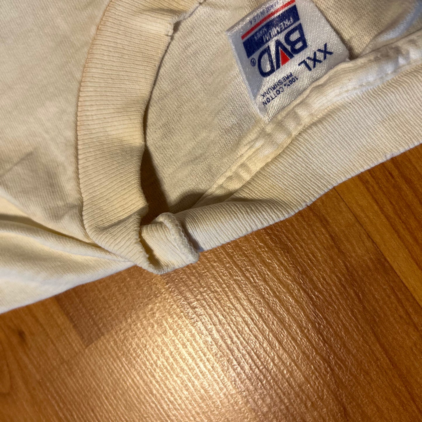 90's BVD White Blank Cotton Selvedge Pocket Tshirt - XLarge - 24.5" x 28"