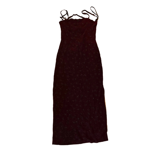 90's City Triangles Maroon Sparkly Dress - Tagged Large - 14" x 46"