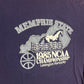80/90’s Memphis State 1985 NCAA Basketball Championship Navy 50/50 Cotton Polyester College Tshirt - Medium - 21” x 27”