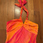 90's My Michelle Orange Red Dress - Tagged 11 - 14.5" x 36"
