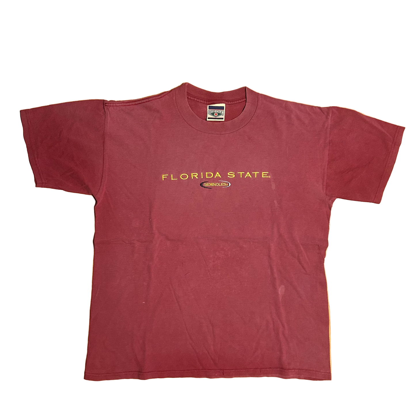 Red Oak Florida State Seminoles Red Maroon Crimson College Cotton Tshirt - Medium - 21.5” x 26”