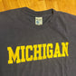 Steve and Barry’s Michigan University Wolverines Navy Blue Yellow Cotton College Tshirt - Medium - 21.5” x 29”