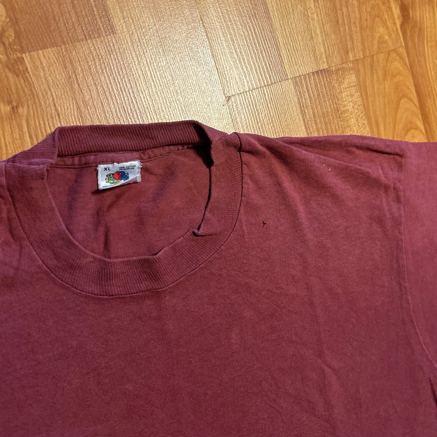 90's FOTL Maroon Red Blank Tshirt - Large - 22.5" x 28.5"