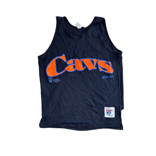 80/90's Cleveland Cavaliers NBA Navy Blue Black Tanktop Shirt - Medium - 20" x 27"