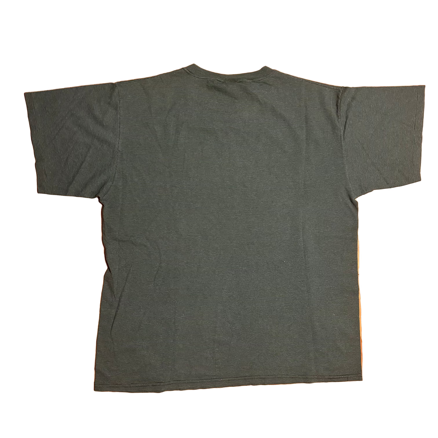 90’s Kingstree Classic Notre Dame University Fighting Irish Green College Striped 75/25 Cotton Polyester Tshirt - Large - 23” x 28”