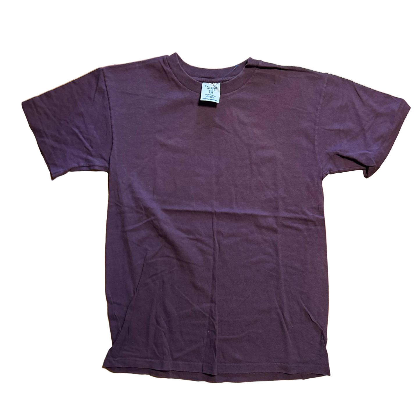 90's College Ware Plum Purple Blank Tshirt - Small - 18.5" x 27.5"