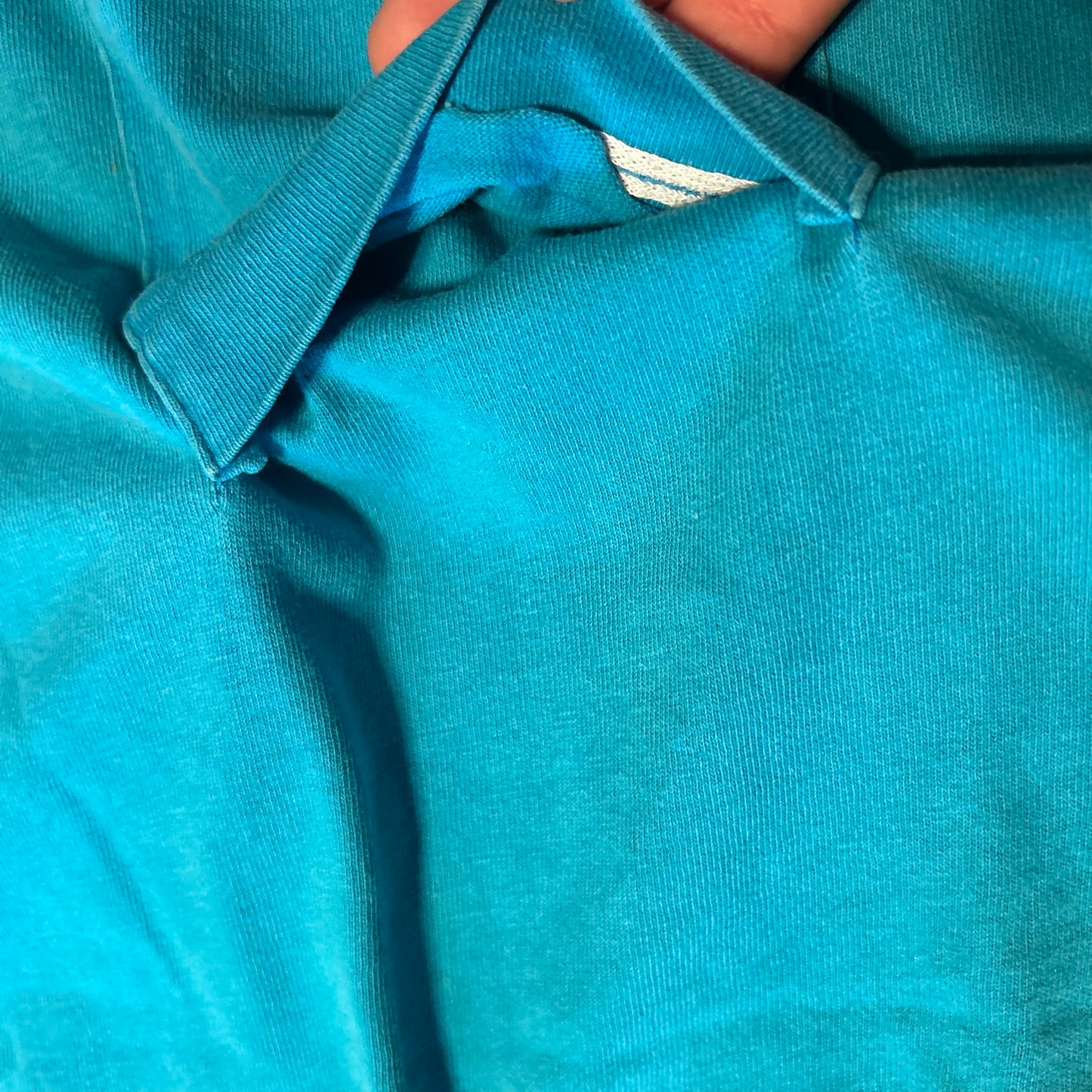 90's BVD Teal Blue Green Selvedge Pocket Blank Tshirt - XLarge - 24.5" x 33"