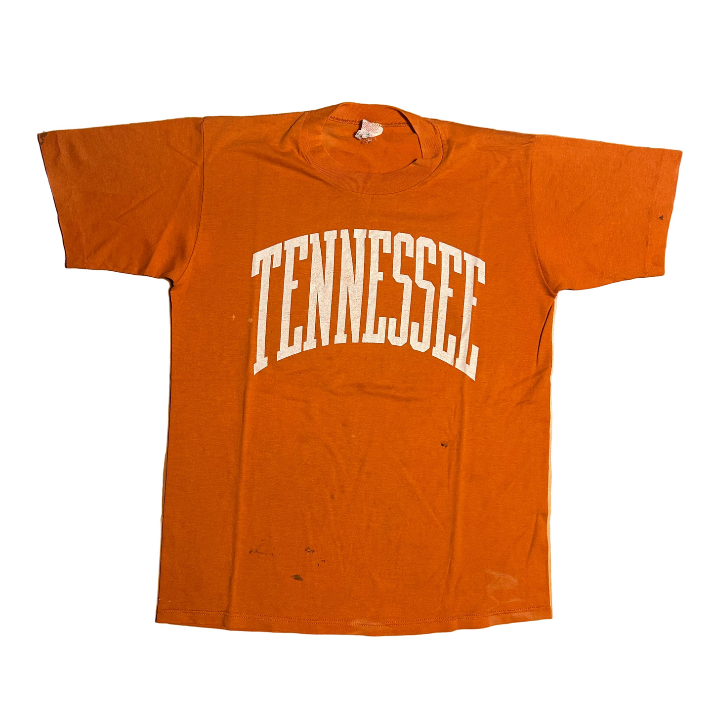 70/80’s Tennessee University Volunteers Vols College Orange 50/50 Cotton Polyester Tshirt - Medium - 20” x 26”