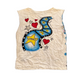 90's Looney Tunes Airbrushed White Cutoff Tanktop Shirt - Large - 22" x 27"