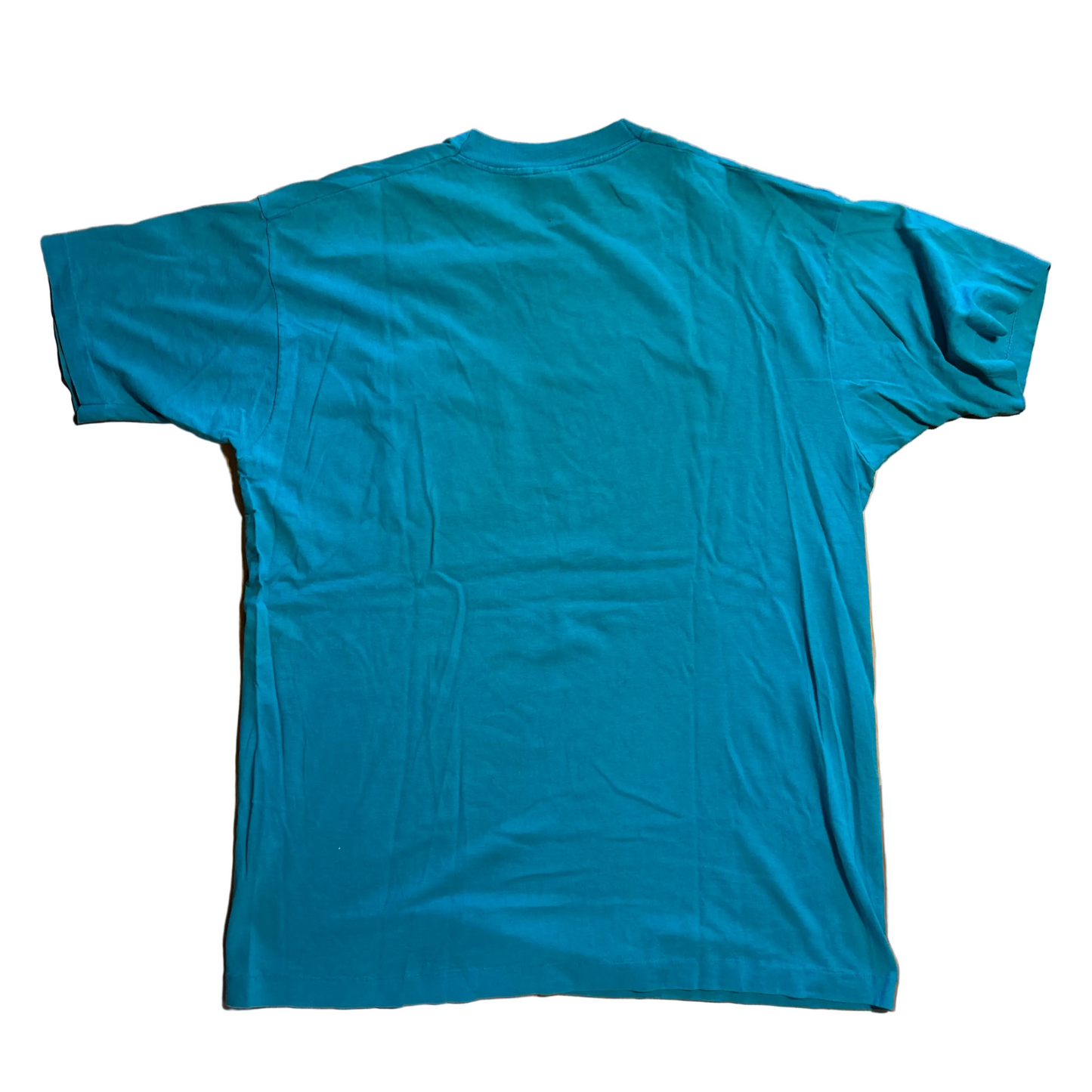 90's BVD Teal Blue Green Selvedge Pocket Blank Tshirt - XLarge - 24.5" x 33"