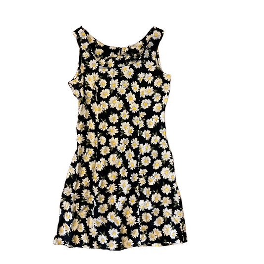 90's Star City Clothing Co Black Yellow Floral Dress - 16" x 30"