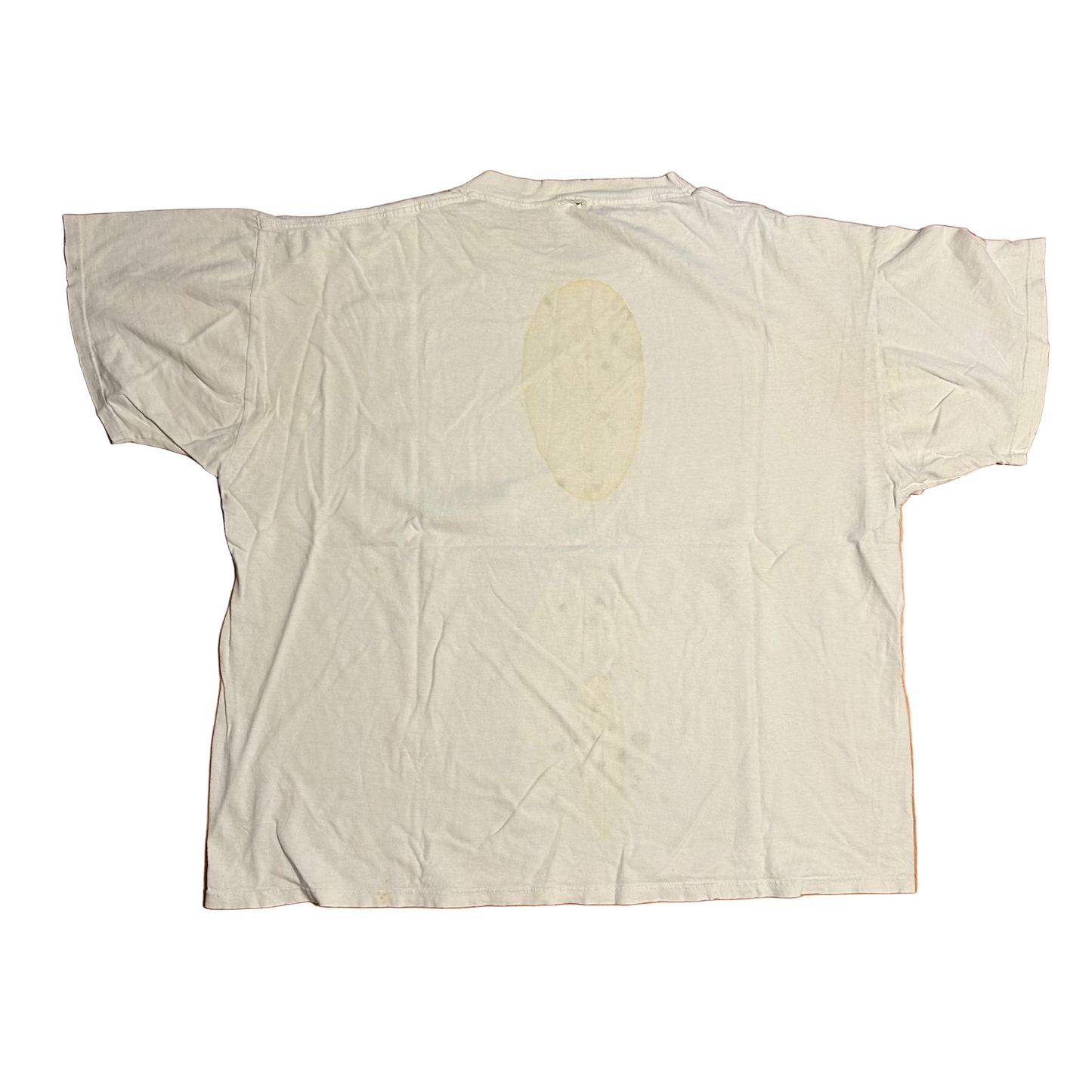 Mizzou Athletics University Missouri Tigers Distressed Stained White College Cotton Tshirt - Boxy XLarge - 26” x 27”