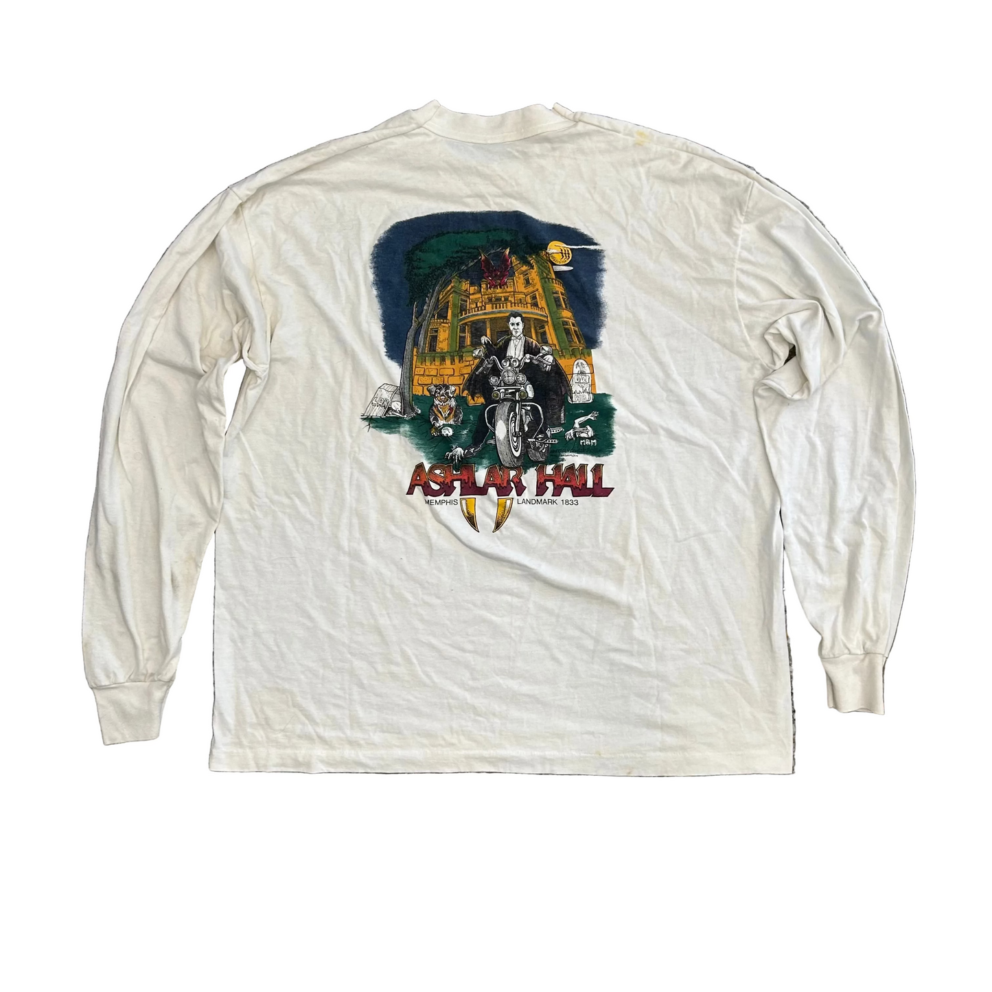 90's Ashlar Hall Memphis TN White Longsleeve Shirt - XLarge - 26" x 29"