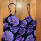 90's Candy Rocket Purple Floral Dress - Tagged Large - 15.5" x 42"