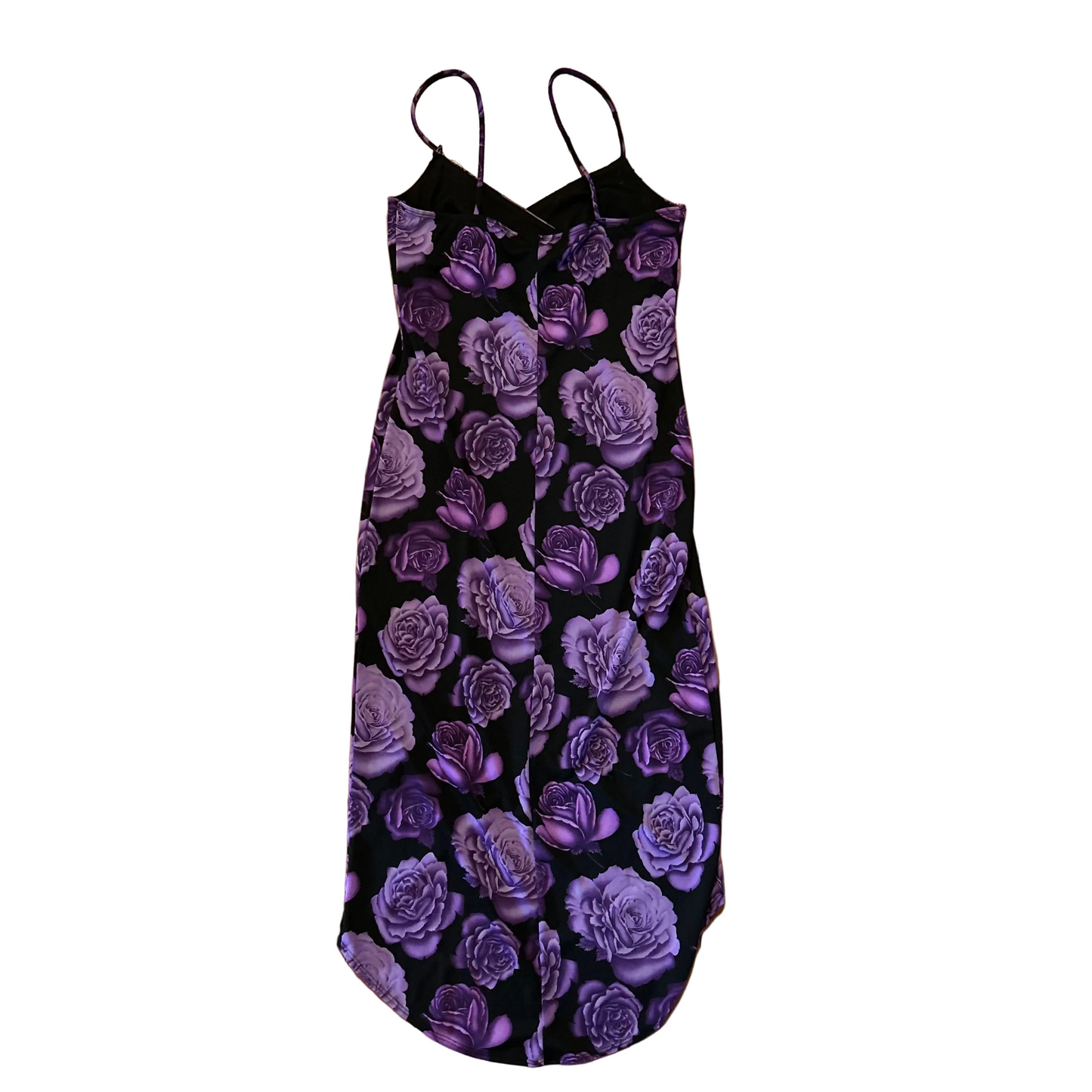 90's Candy Rocket Purple Floral Dress - Tagged Large - 15.5" x 42"