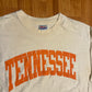 Hanes Beefy Tennessee Volunteers Vols White Orange Longsleeve Cotton College Shirt - XLarge - 26” x 29”