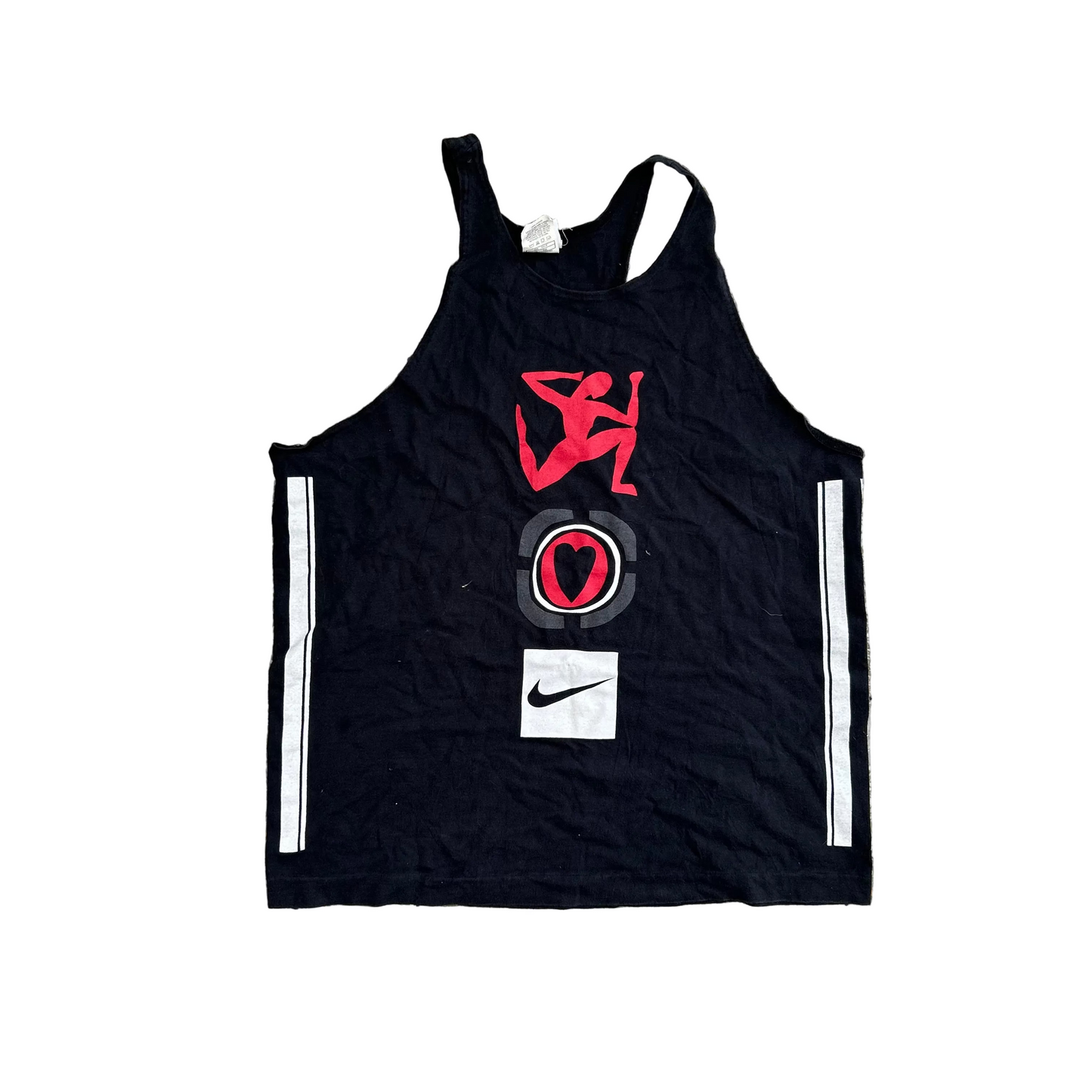 90's Nike Black Cotton Tanktop Shirt - Medium - 20.5" x 28"