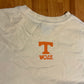 Hanes Beefy Tennessee Volunteers Vols White Orange Longsleeve Cotton College Shirt - XLarge - 26” x 29”