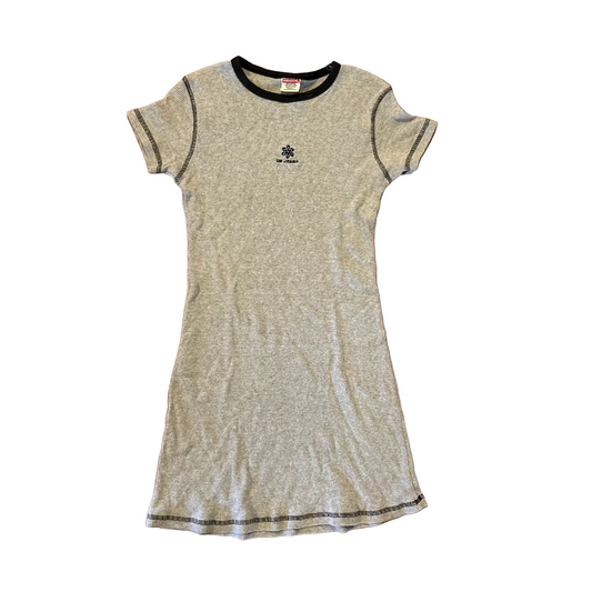 90's Union Bay Thermal Grey Logo Short Sleeve Dress - Tagged Small - 14" x 32"