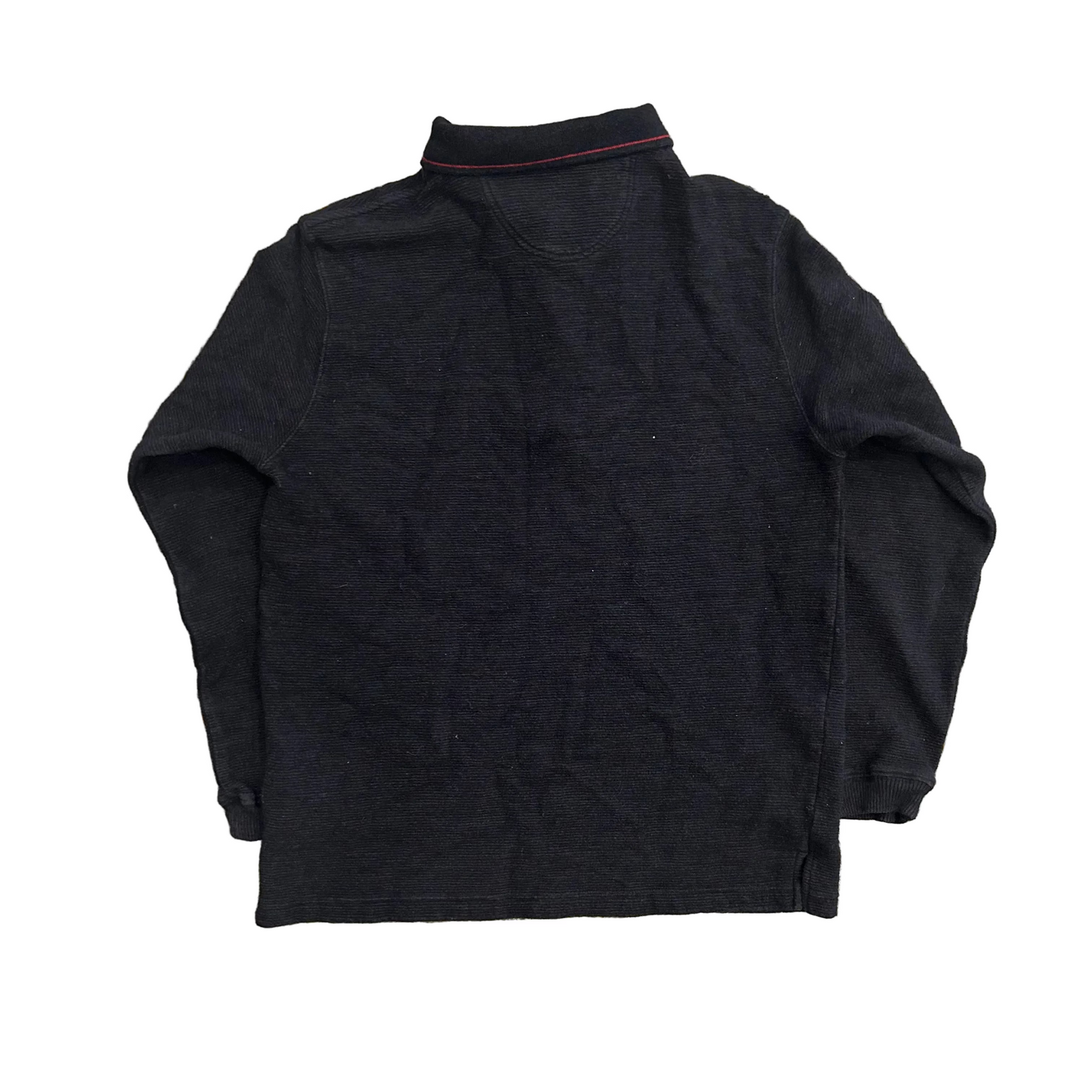 Guess Cotton Wool Poly Black Quarter Zip Sweater - Medium - 20" x 26"