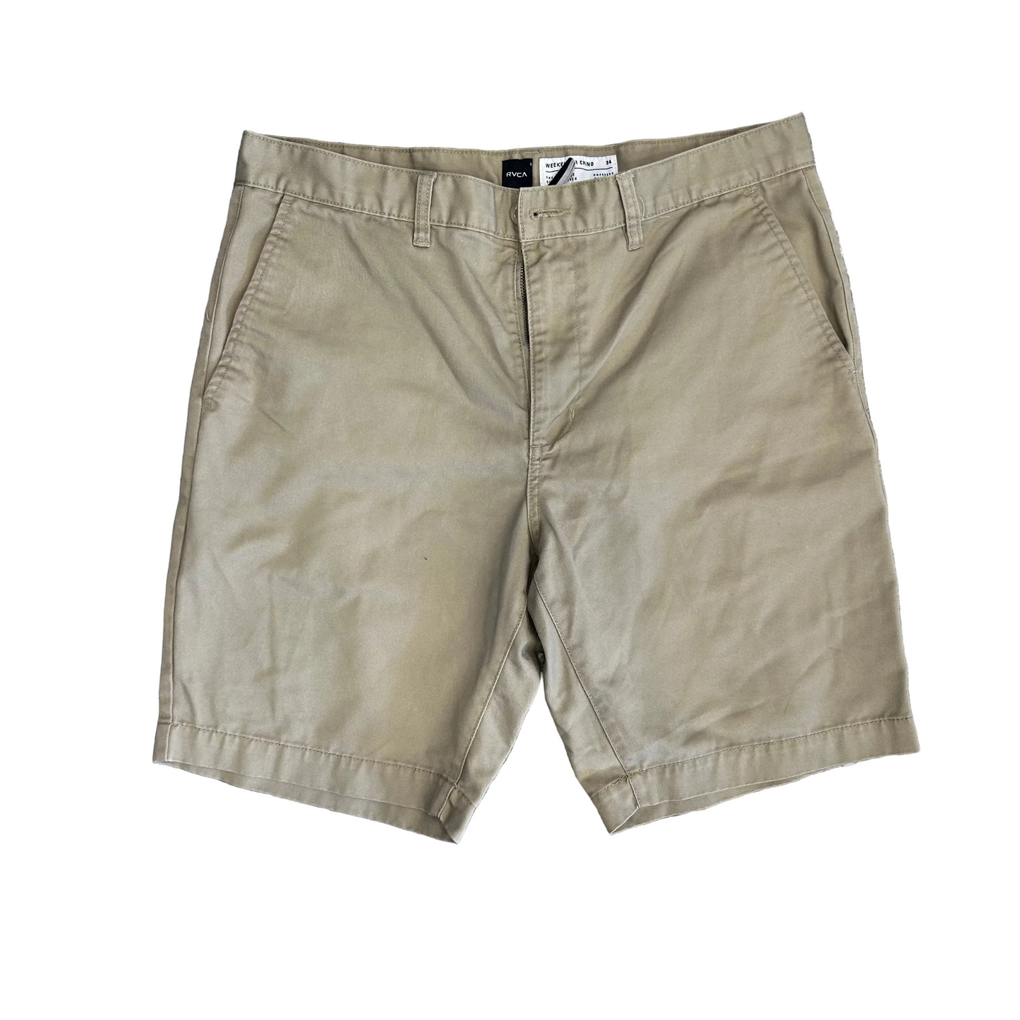 RVCA Weekender Chinos Khaki Shorts - 36" x 9.5"