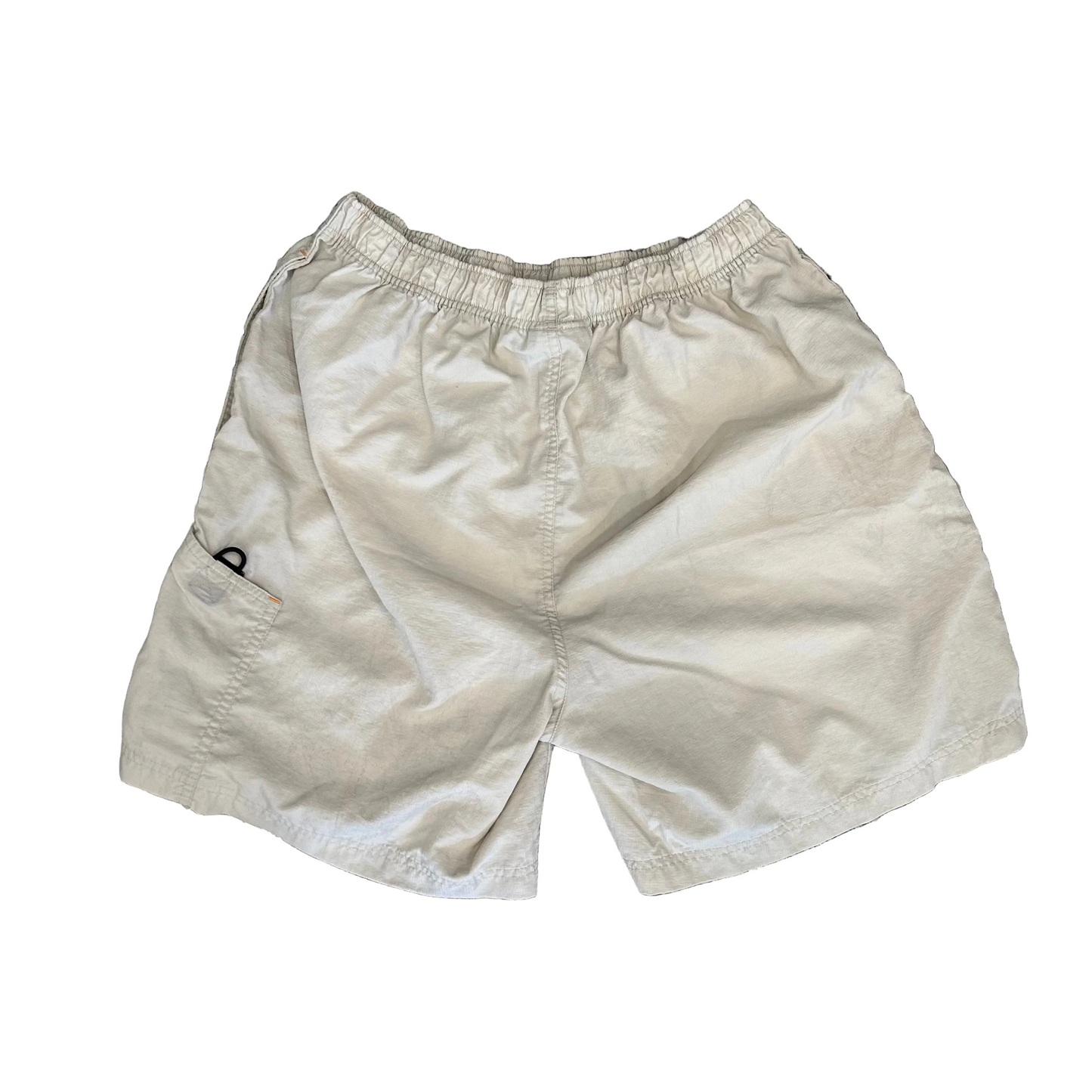 90's Reebok Khaki Colored Nylon Shorts - 26" x 6.5"