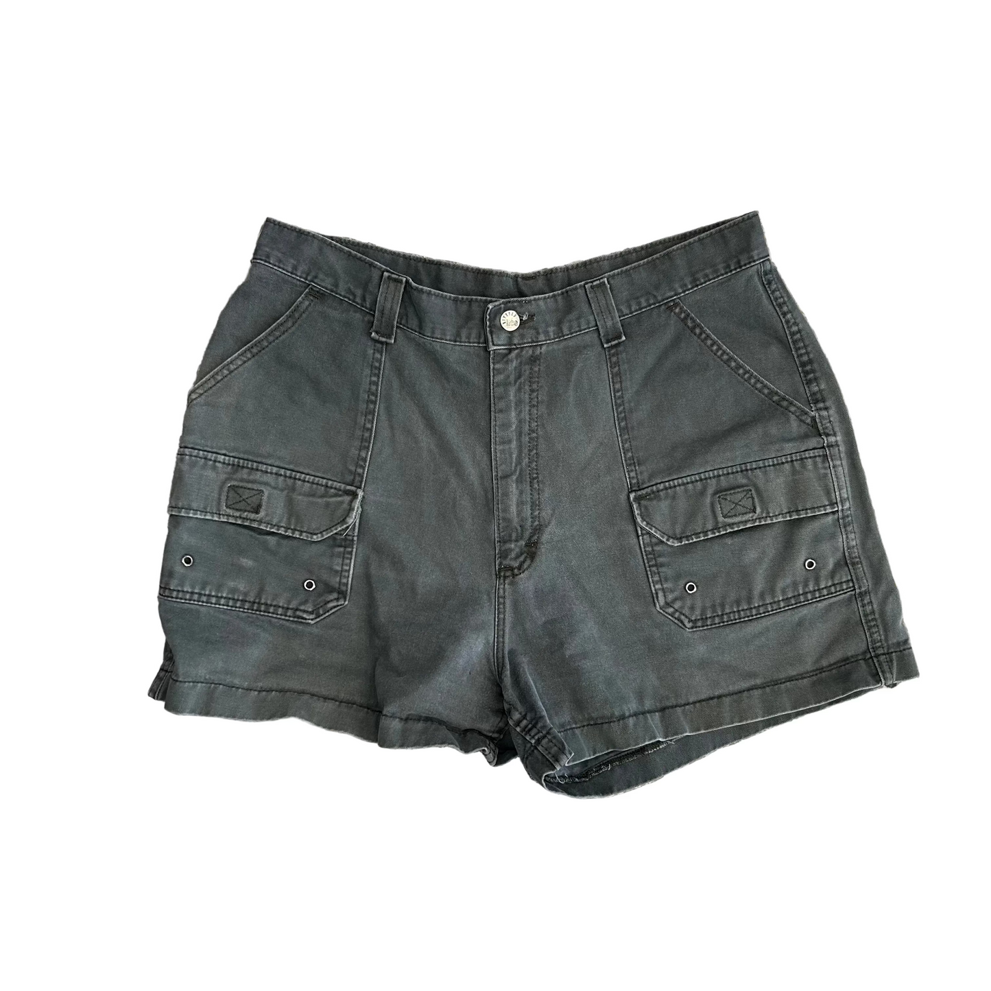 Lee Riveted Green Cargo Shorts - 34" x 3.5"