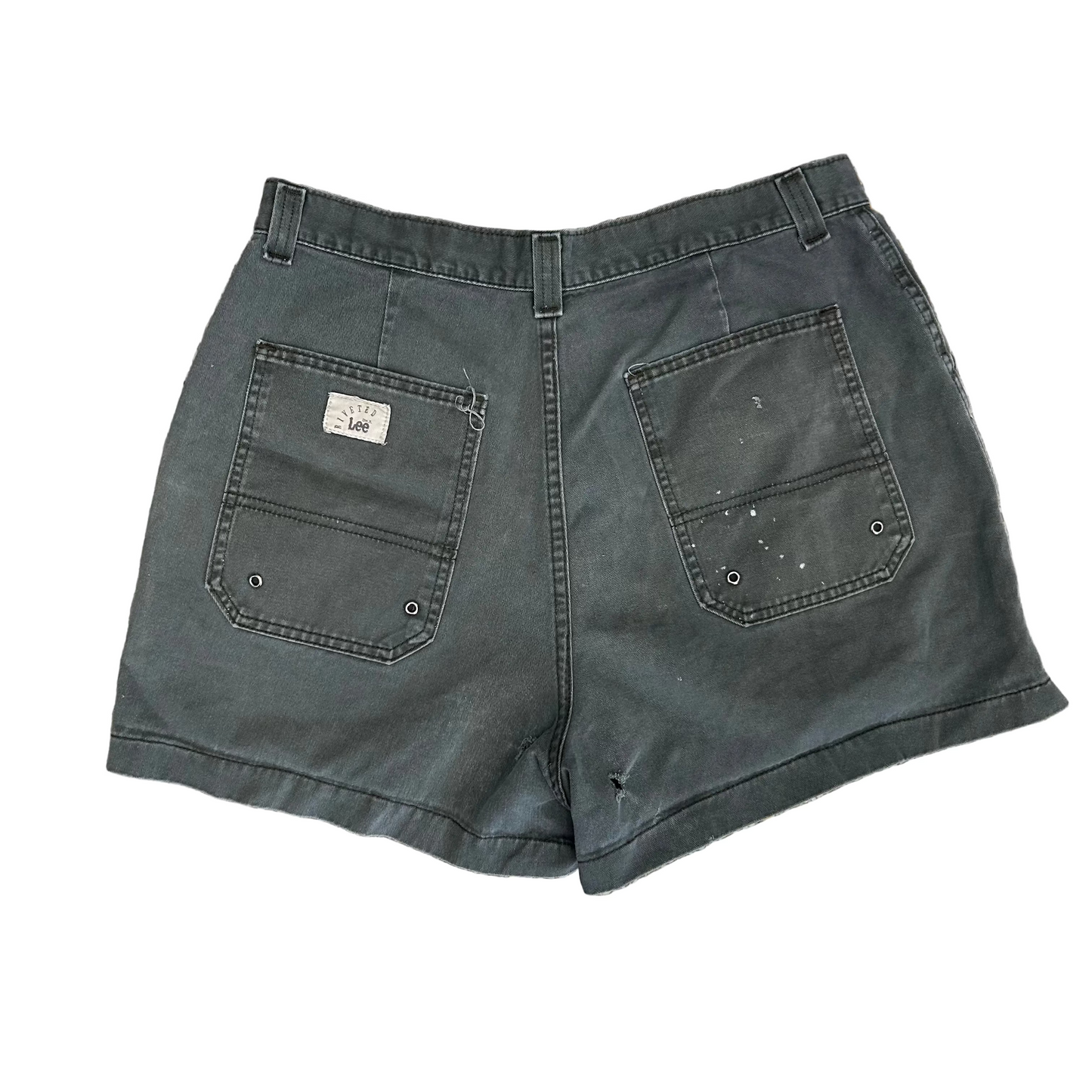 Lee Riveted Green Cargo Shorts - 34" x 3.5"