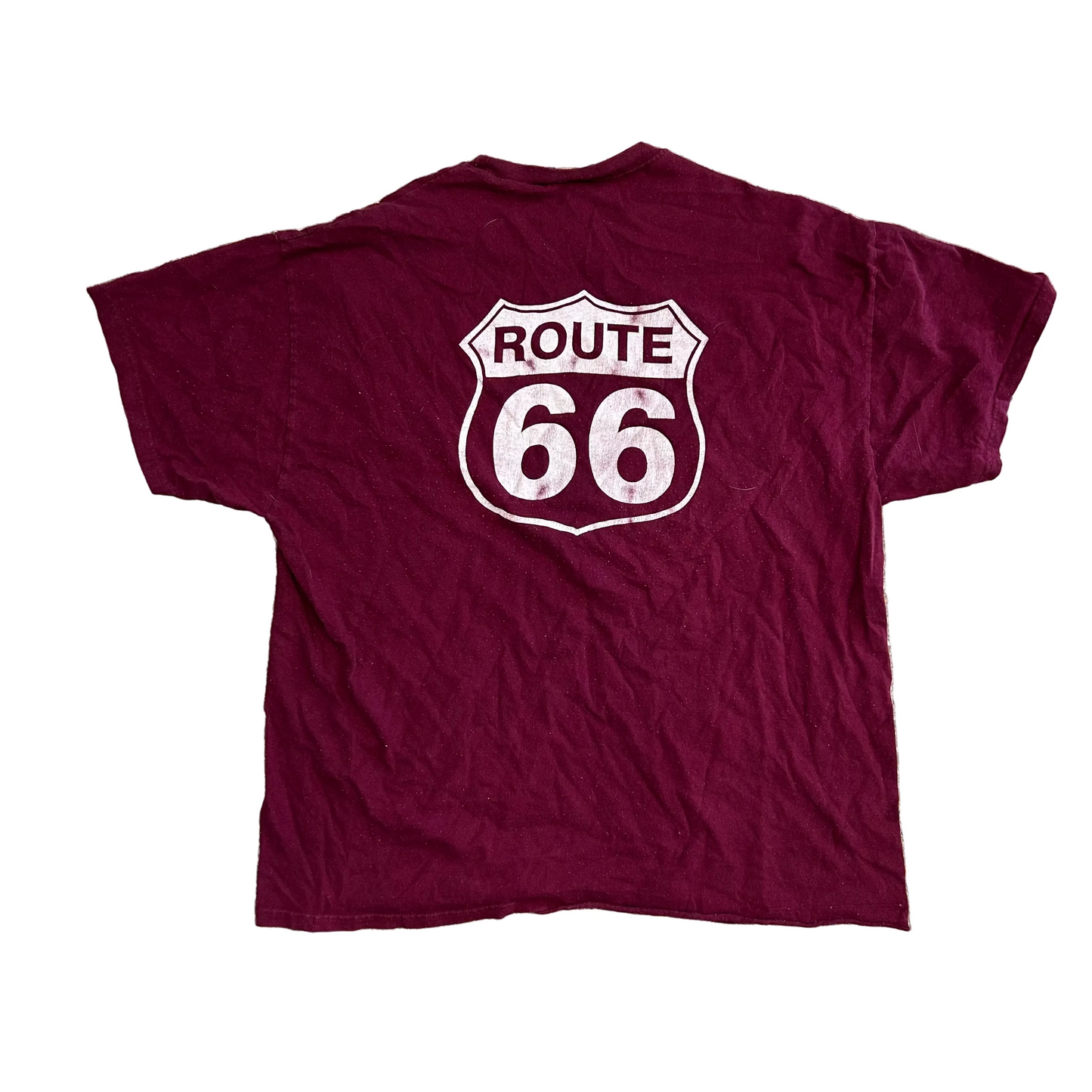 Good Shirts Route 66 Maroon Pocket Tshirt - Large - 23.5" x 29"
