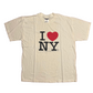Jerzees I Heart NY I Love New York White Cotton Tshirt - Medium - 21.5” x 27.5”