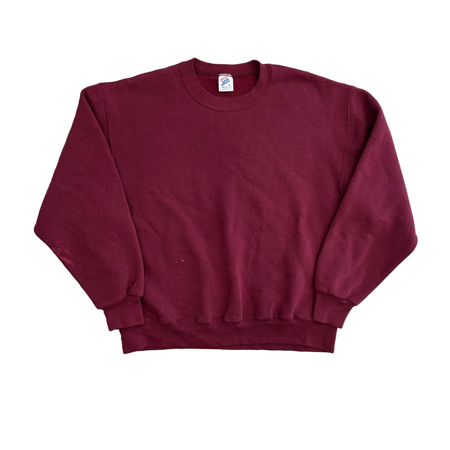 Jerzees Super Sweats Maroon Blank Crewneck Sweatshirt - Large - 22" x 25"