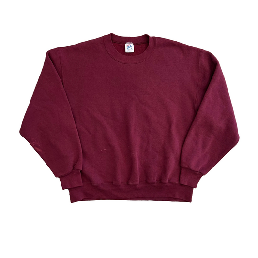 Jerzees Super Sweats Maroon Blank Crewneck Sweatshirt - Large - 22" x 25"