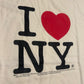 Jerzees I Heart NY I Love New York White Cotton Tshirt - Medium - 21.5” x 27.5”