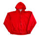 90’s Muleskins Red Thermal Zip Up Hoodie Sweatshirt - Large - 22" x 25"