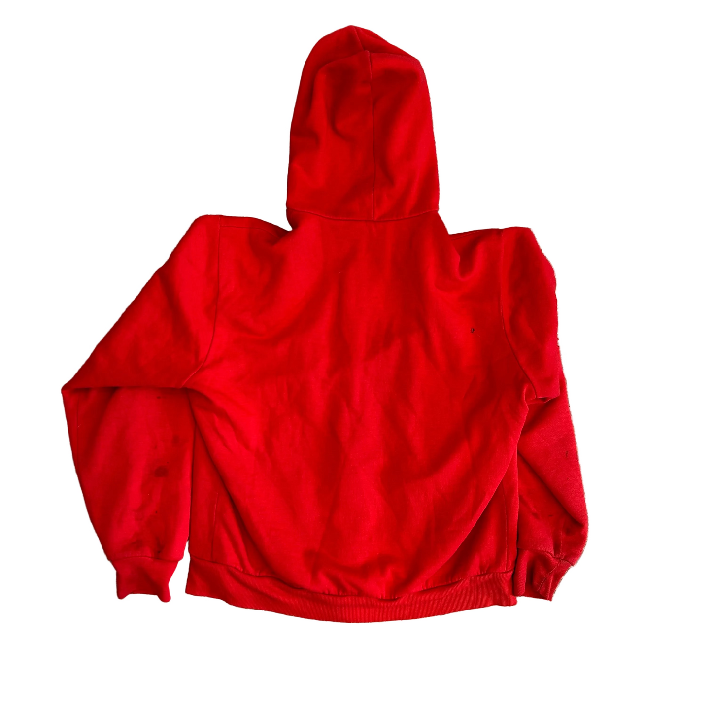 90’s Muleskins Red Thermal Zip Up Hoodie Sweatshirt - Large - 22" x 25"