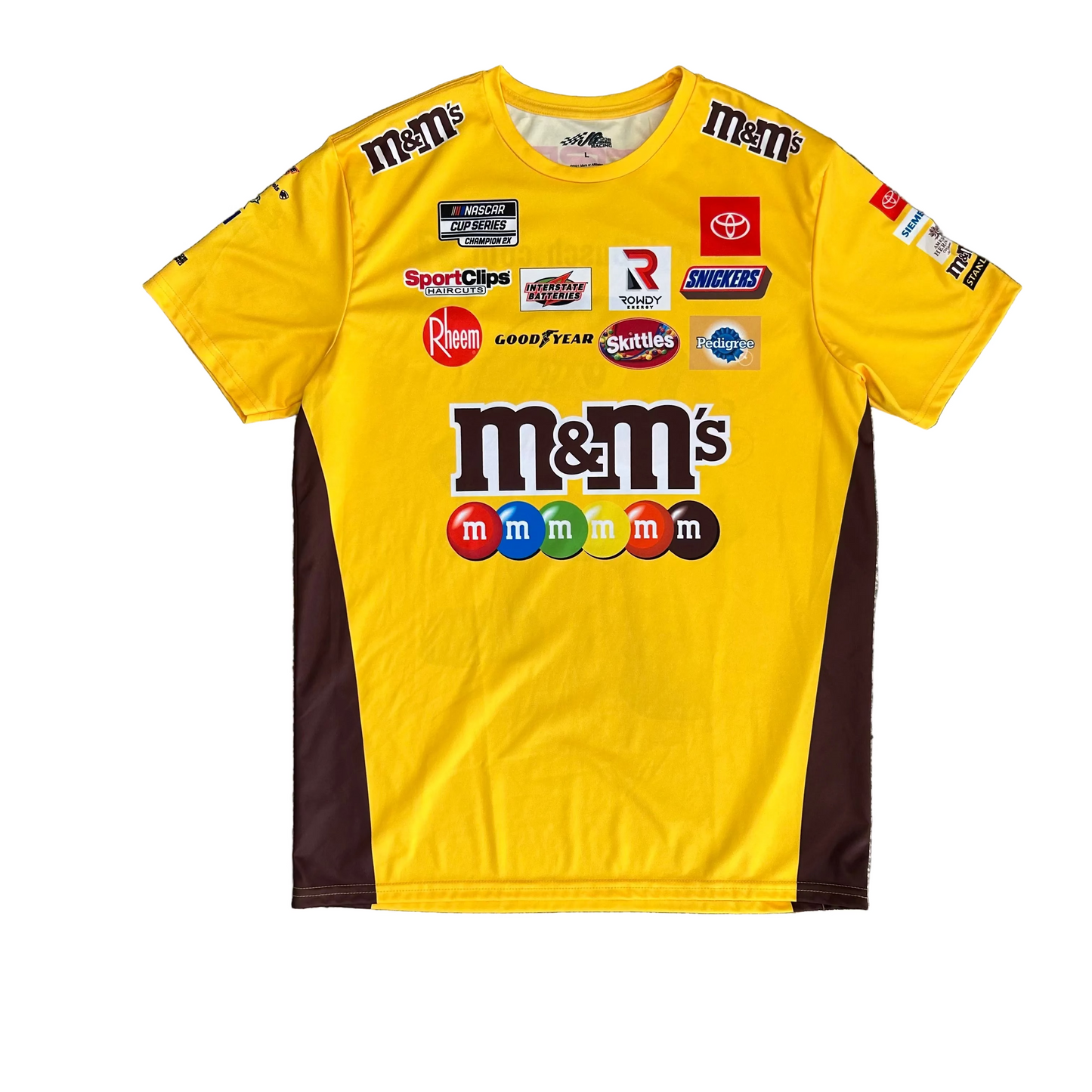 NASCAR Kyle Busch M&M’s Yellow Tshirt - Large - 22" x 31"