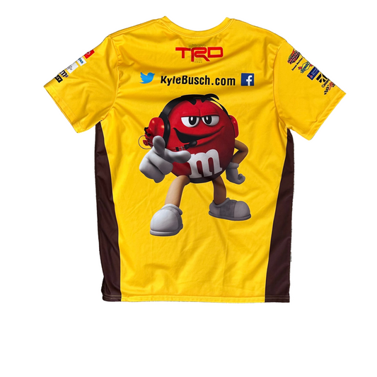 NASCAR Kyle Busch M&M’s Yellow Tshirt - Large - 22" x 31"