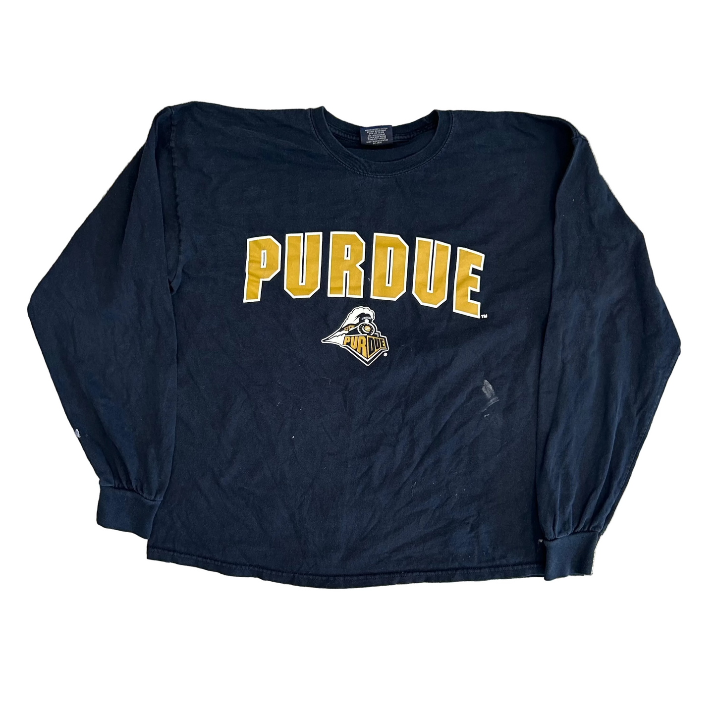 MV Sport Purdue University Black Longsleeve Shirt - Large - 23.5" x 27"