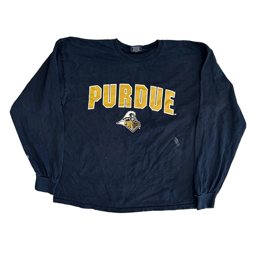 MV Sport Purdue University Black Longsleeve Shirt - Large - 23.5" x 27"