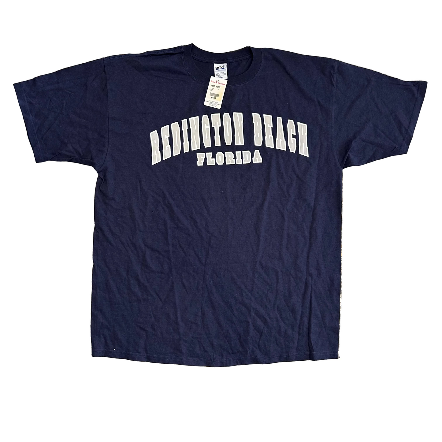 NWT Brand New Anvil Redington Beach Florida Navy Blue Tshirt - XLarge - 25" x 33"
