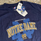 NWT Brand New Majestic Notre Dame University Navy Blue Tshirt - XLarge - 26" x 33"
