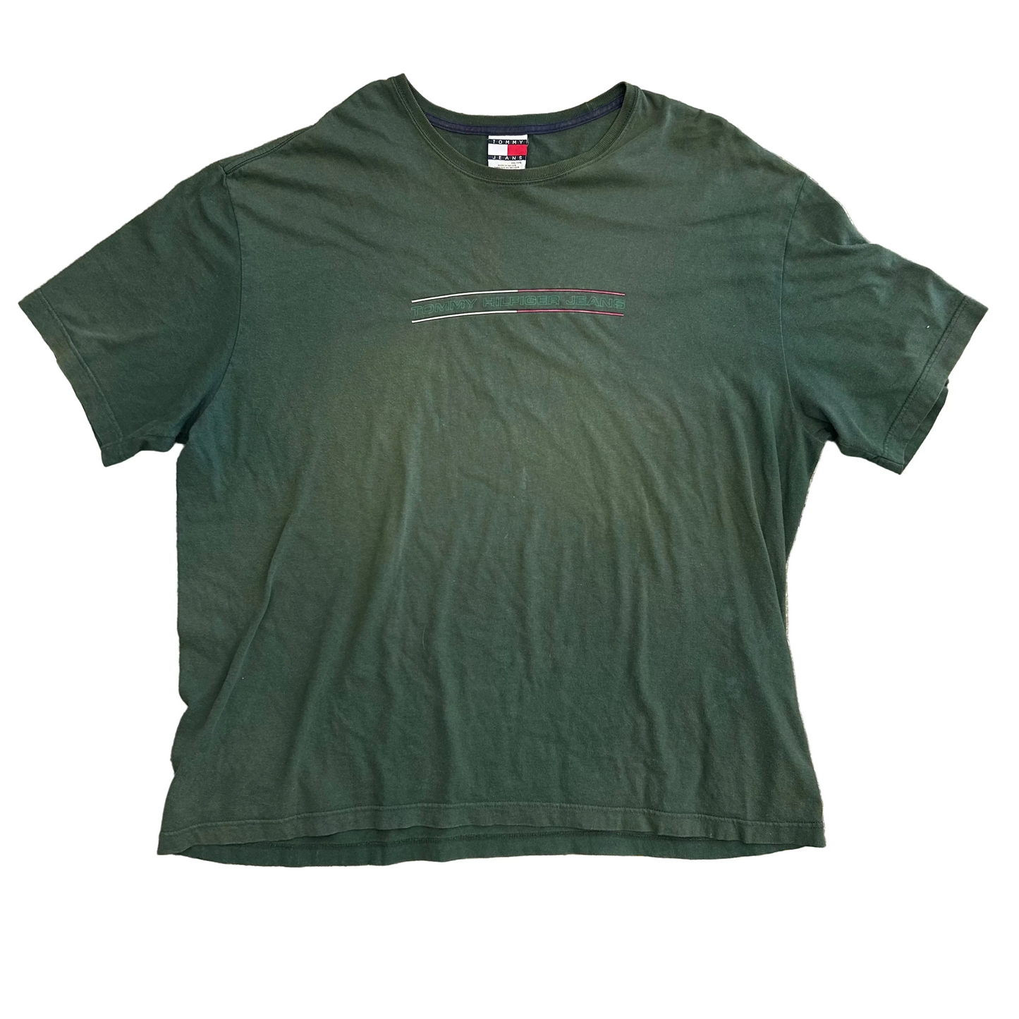 Tommy Hilfiger Jeans Green Cotton Tshirt - XLarge - 27" x 31.5"