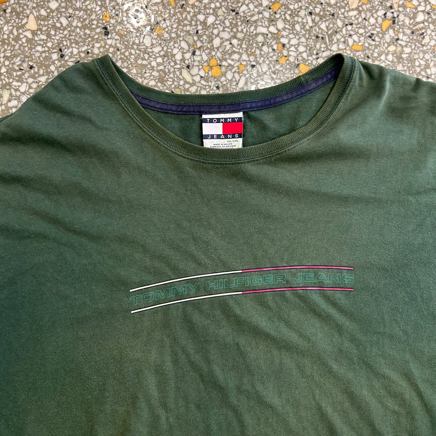 Tommy Hilfiger Jeans Green Cotton Tshirt - XLarge - 27" x 31.5"