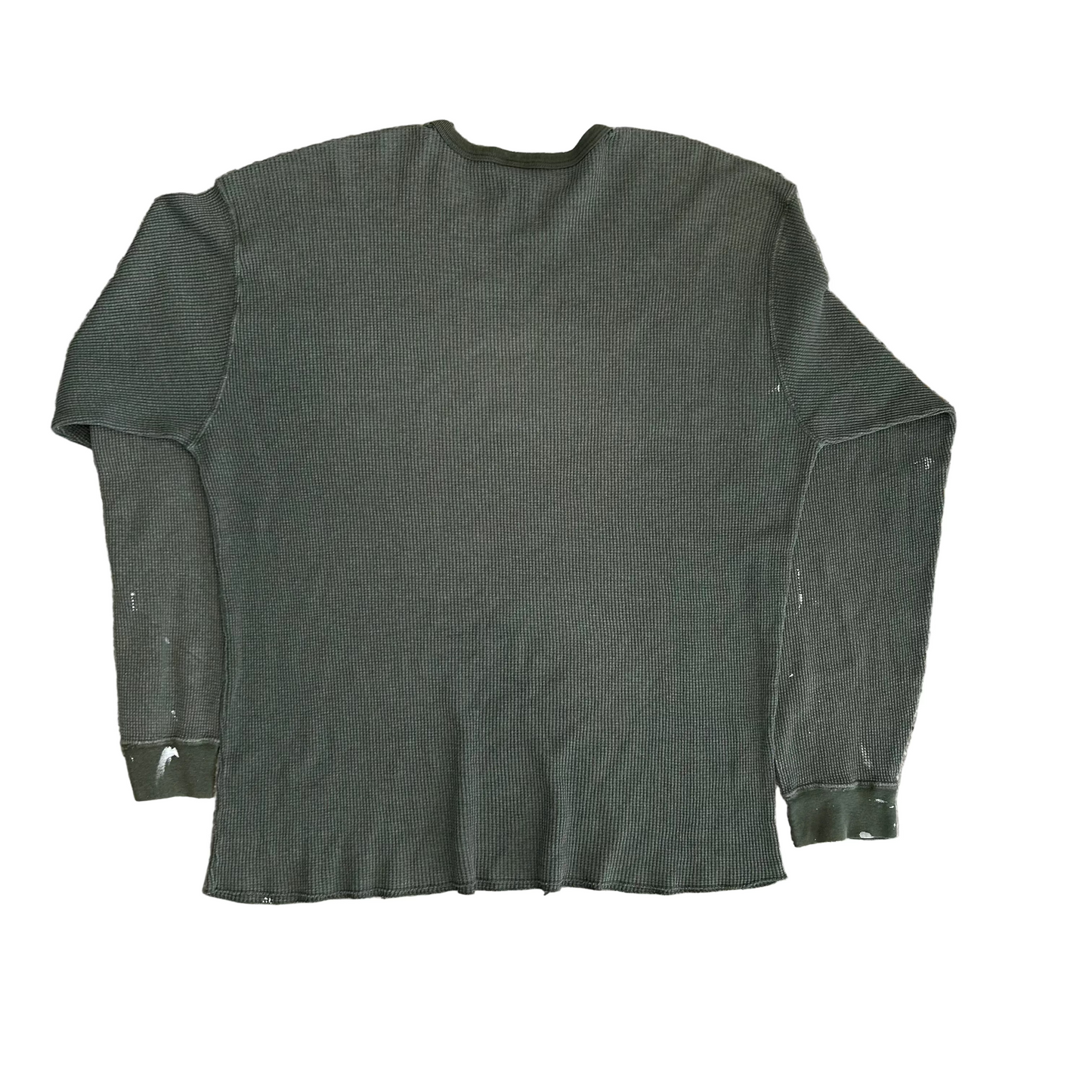90’s Old Navy Cotton Poly Green Painter Longsleeve Thermal Shirt - Large - 23" x 28.5"