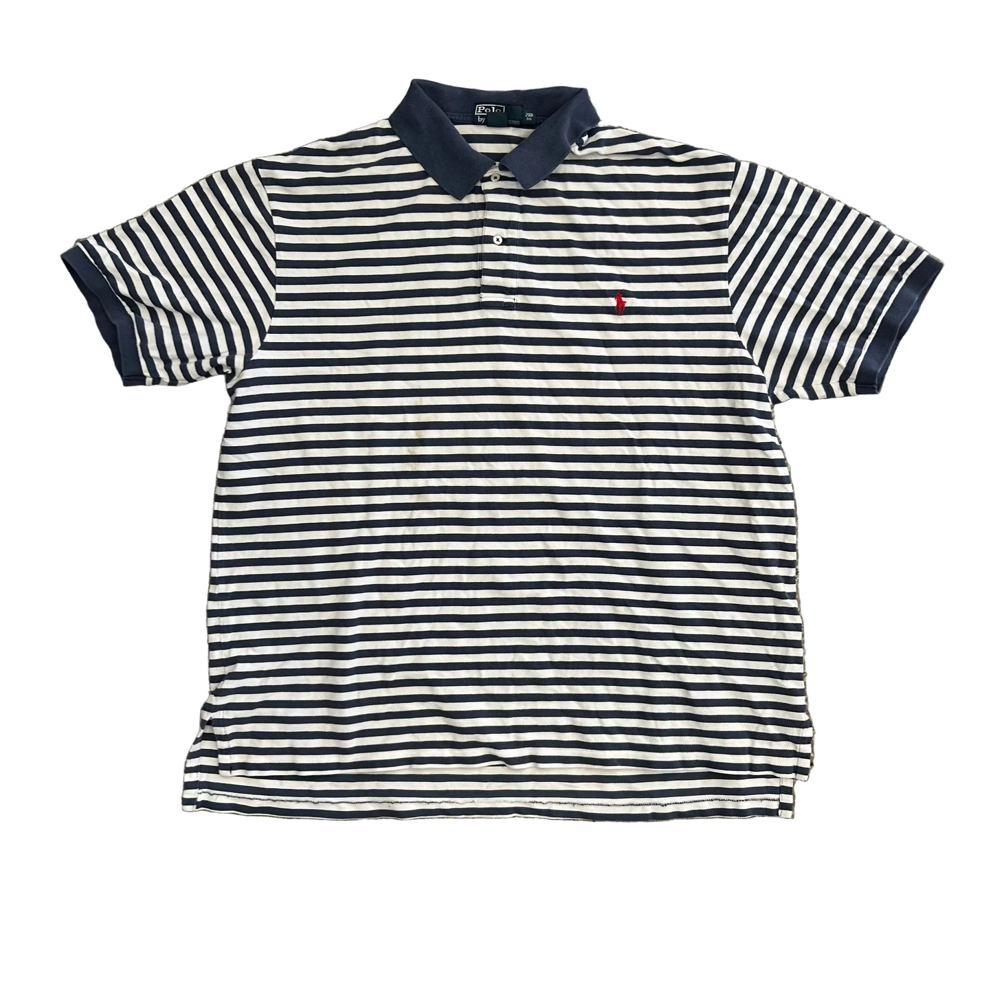 Polo RalPH Lauren Blue Striped Polo Shirt - XLarge - 27" x 30"