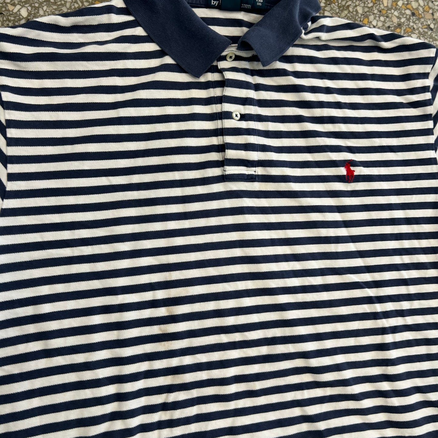 Polo RalPH Lauren Blue Striped Polo Shirt - XLarge - 27" x 30"