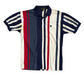 Knights of Round Table Striped Red White Blue Polo Shirt - Large - 22.5" x 31"