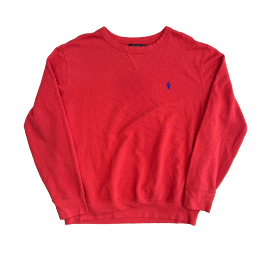 Polo RalPH Lauren Cotton Poly Modal Red Thin Crewneck Sweatshirt - XLarge - 25" x 27"