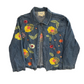 Tantrums Flower Embroidered Cotton Denim Jean Jacket - Boxy Large - 22" x 23"